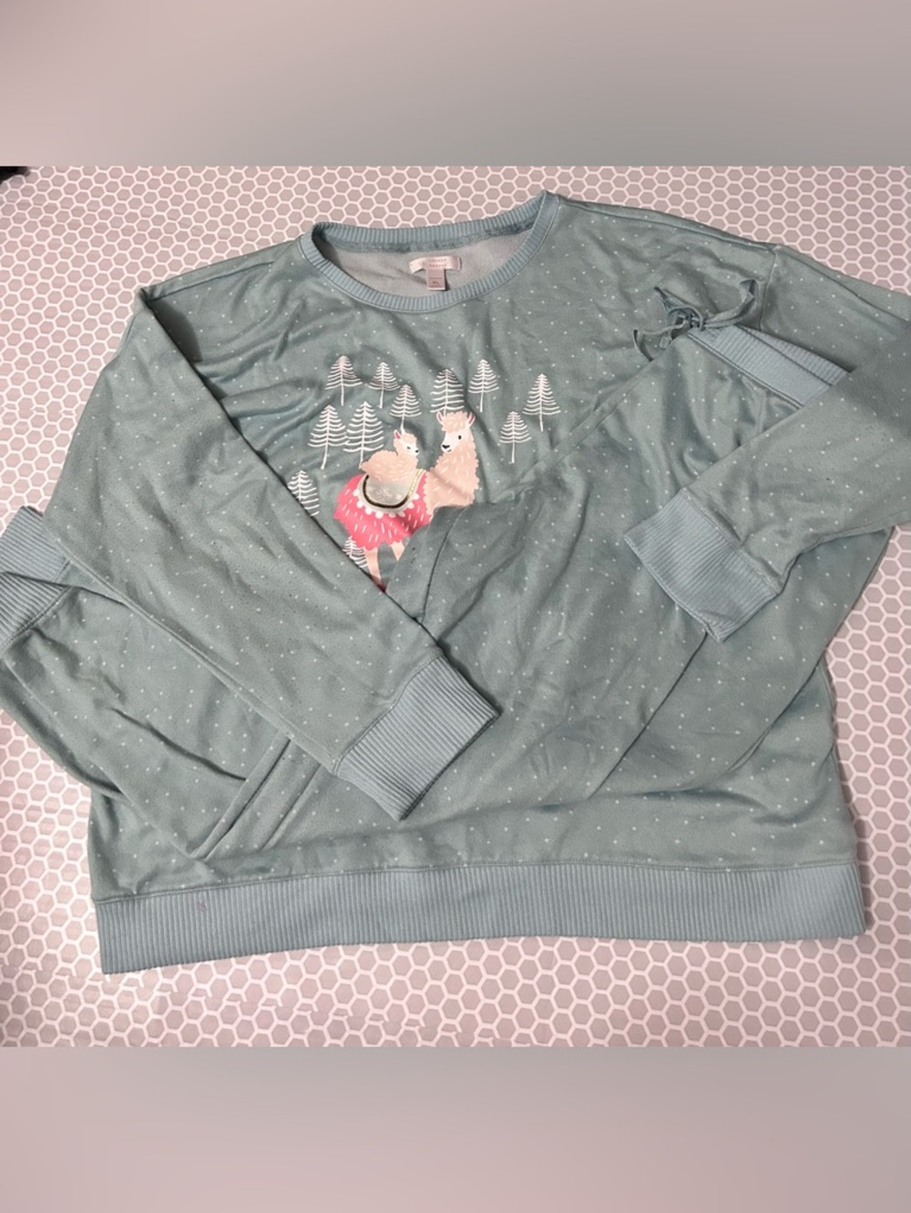 LC Lauren Conrad Mint Polka Dot Llama Loungewear Pajama Set
Size XL